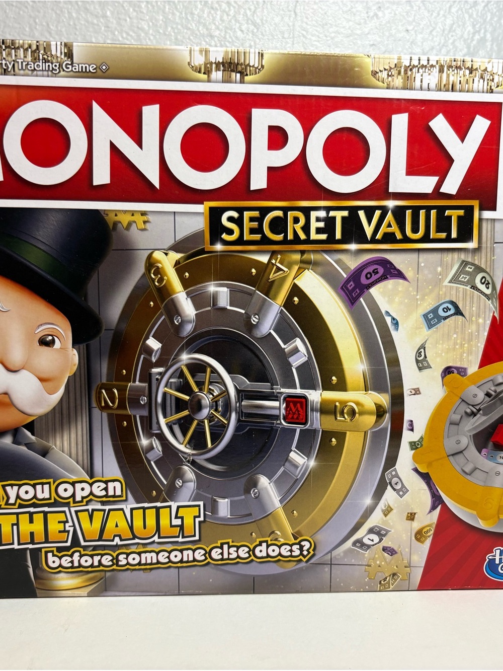 Monopoly Secret Vault Board Game - Red, Gold, Silver Accents
